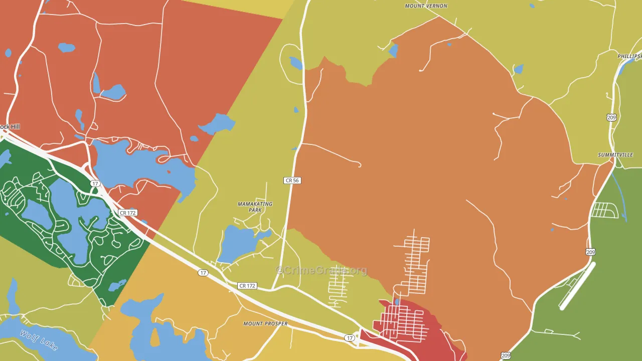 Mamakating Park, NY Map of Arson Rates