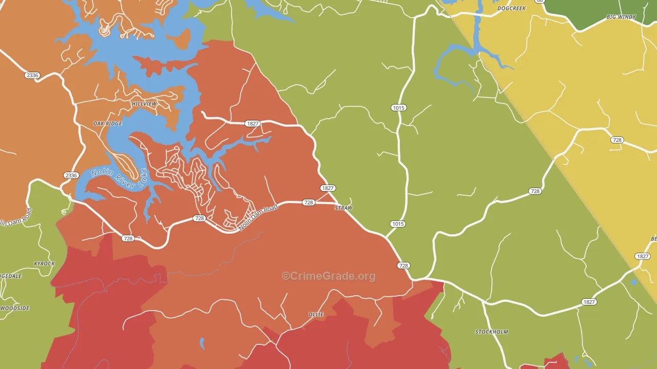 Mammoth Cave, KY Map of Arson Rates