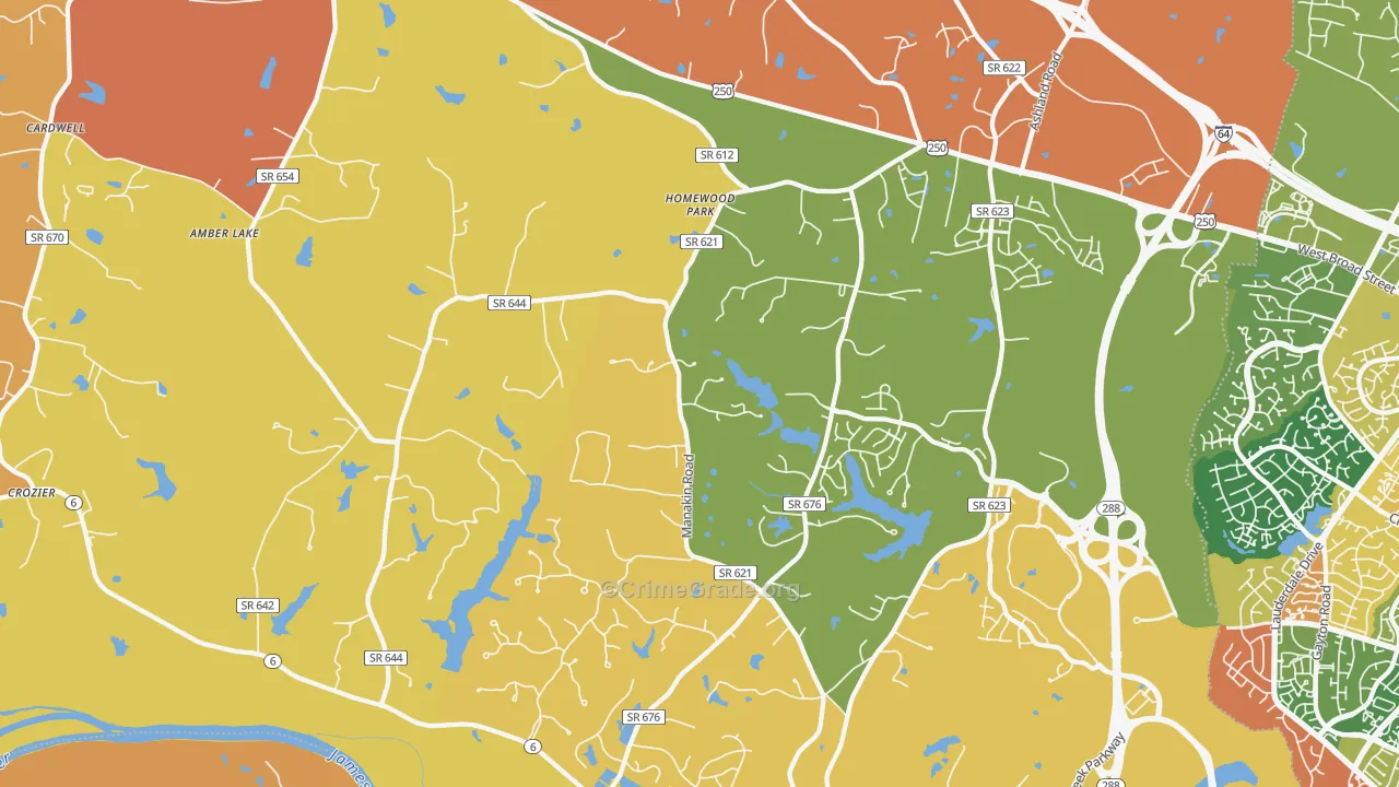 Manakin-Sabot, VA Map of Arson Rates