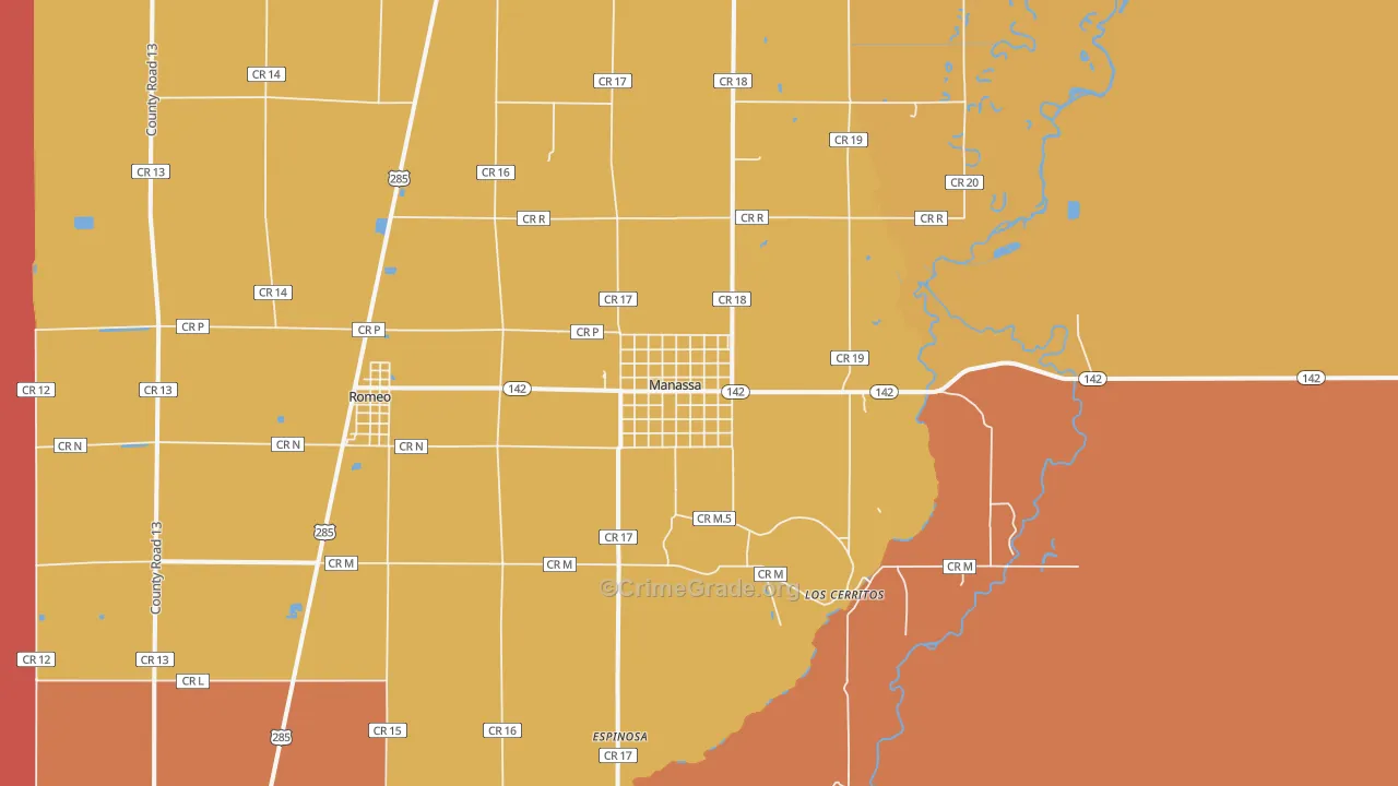 Manassa, CO Map of Arson Rates
