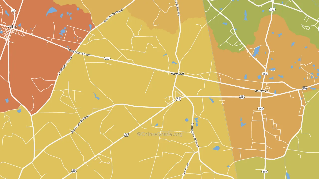 Manassas, GA Map of Arson Rates