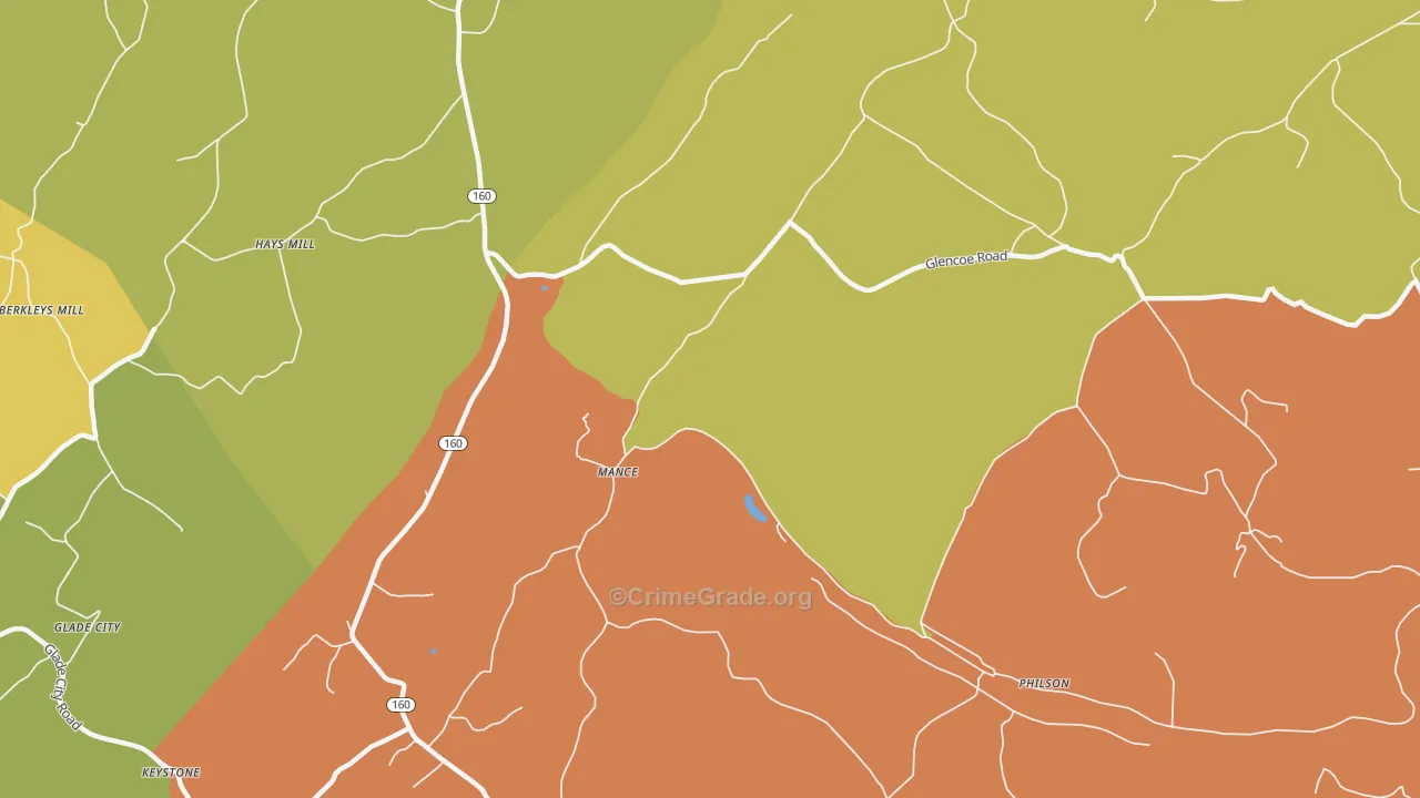 Mance, PA Map of Arson Rates