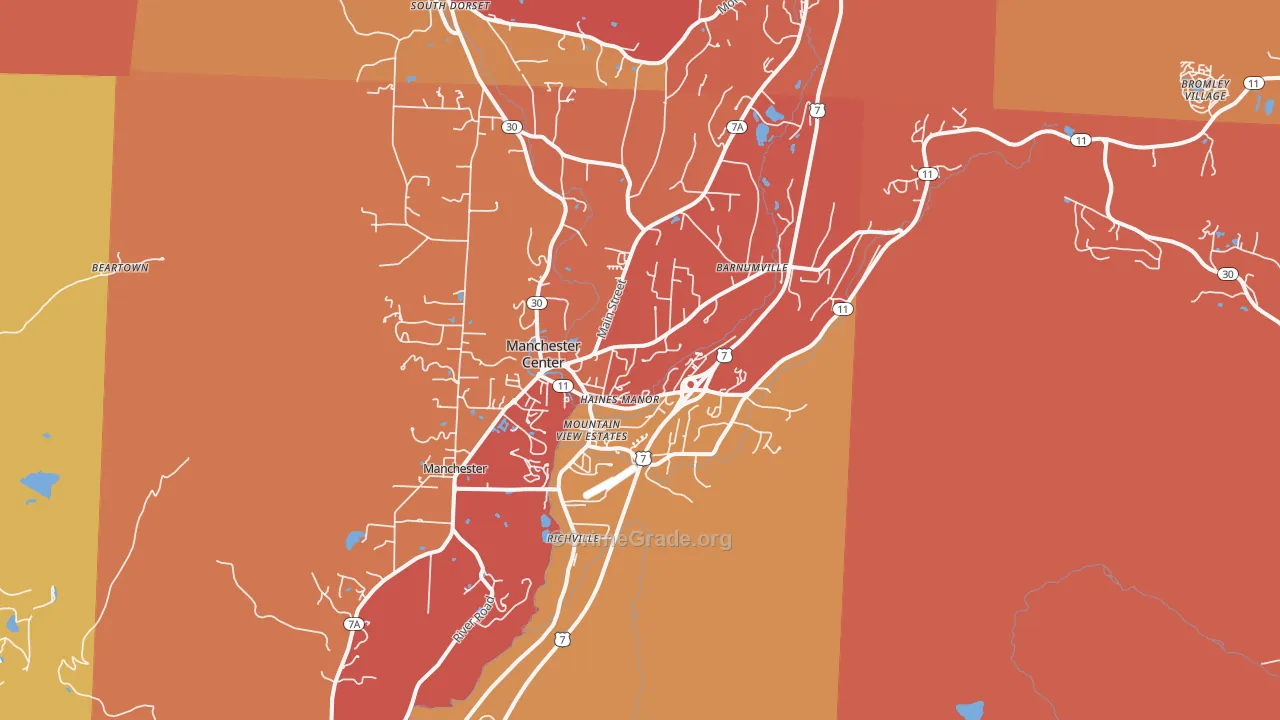 Manchester Center, VT Map of Arson Rates