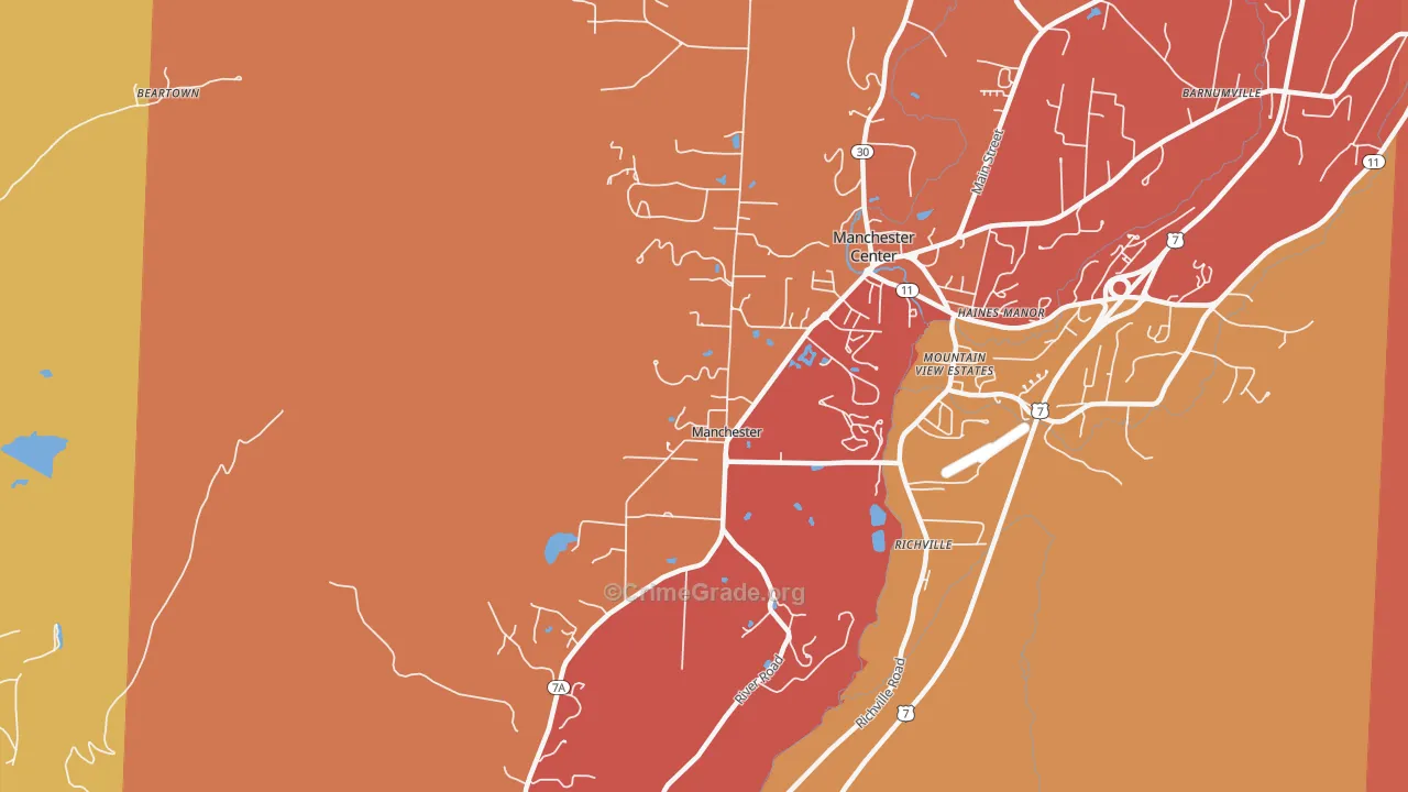 Manchester, VT Map of Arson Rates