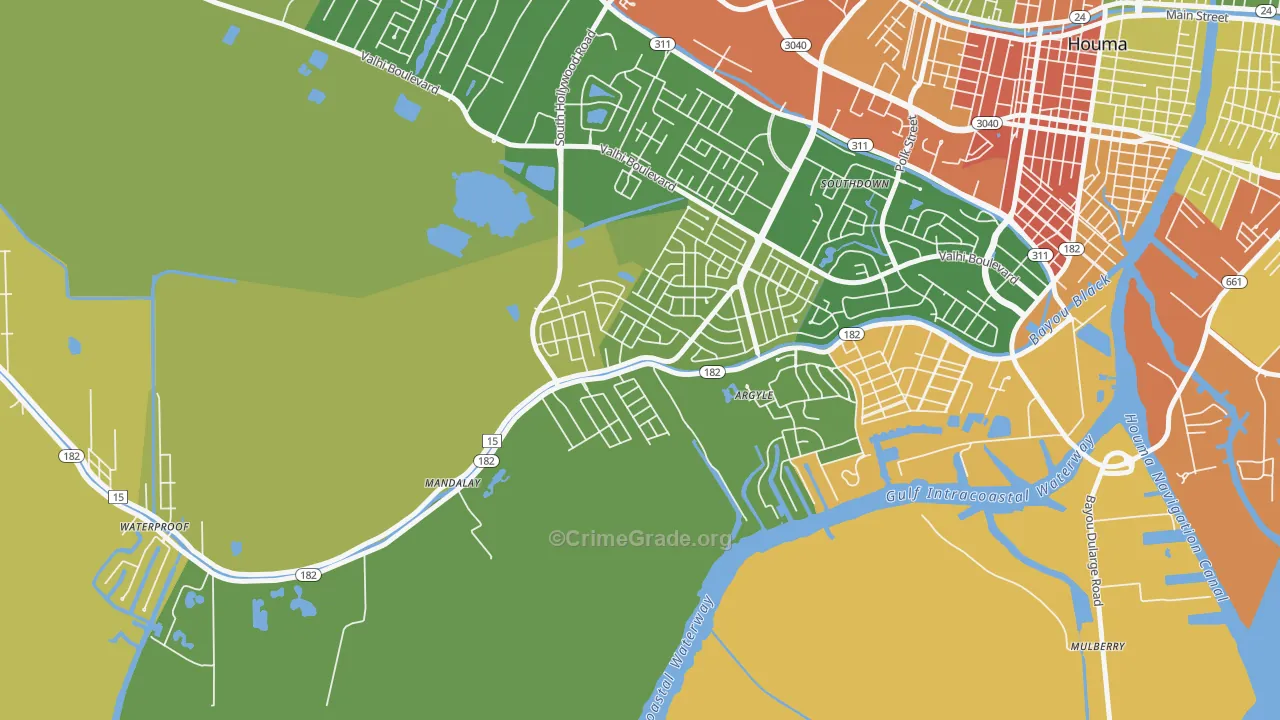 Mandalay, LA Map of Arson Rates