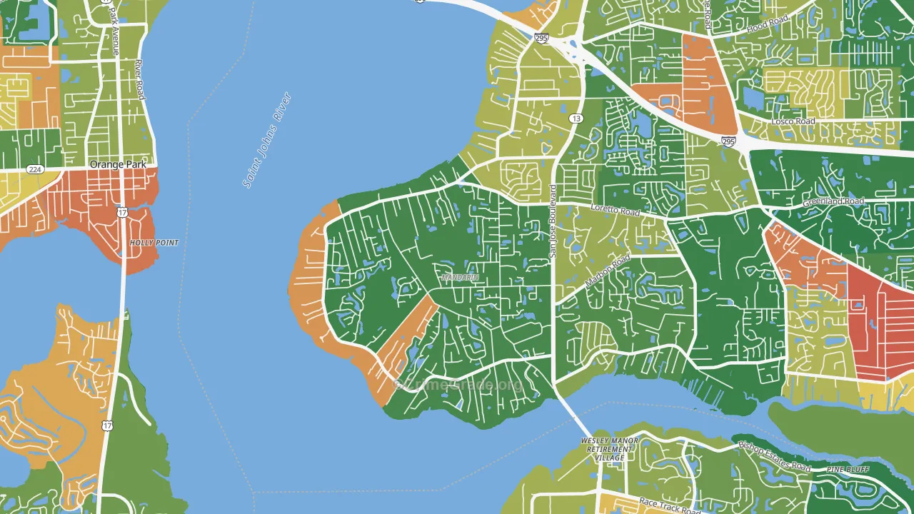 Mandarin, Jacksonville, FL Map of Arson Rates