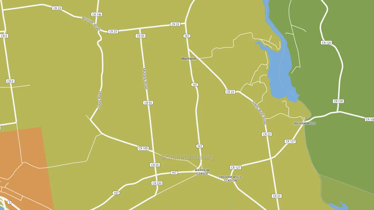 Manheim Center, NY Map of Arson Rates