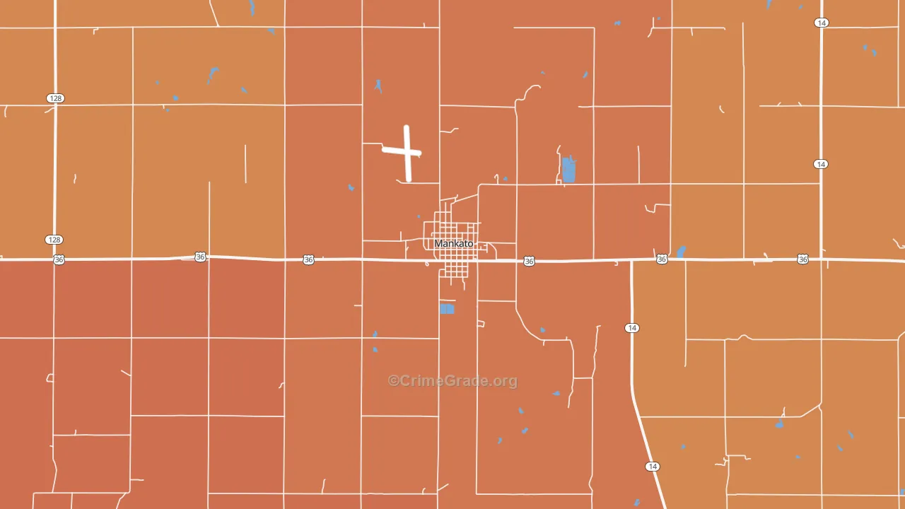 Mankato, KS Map of Arson Rates