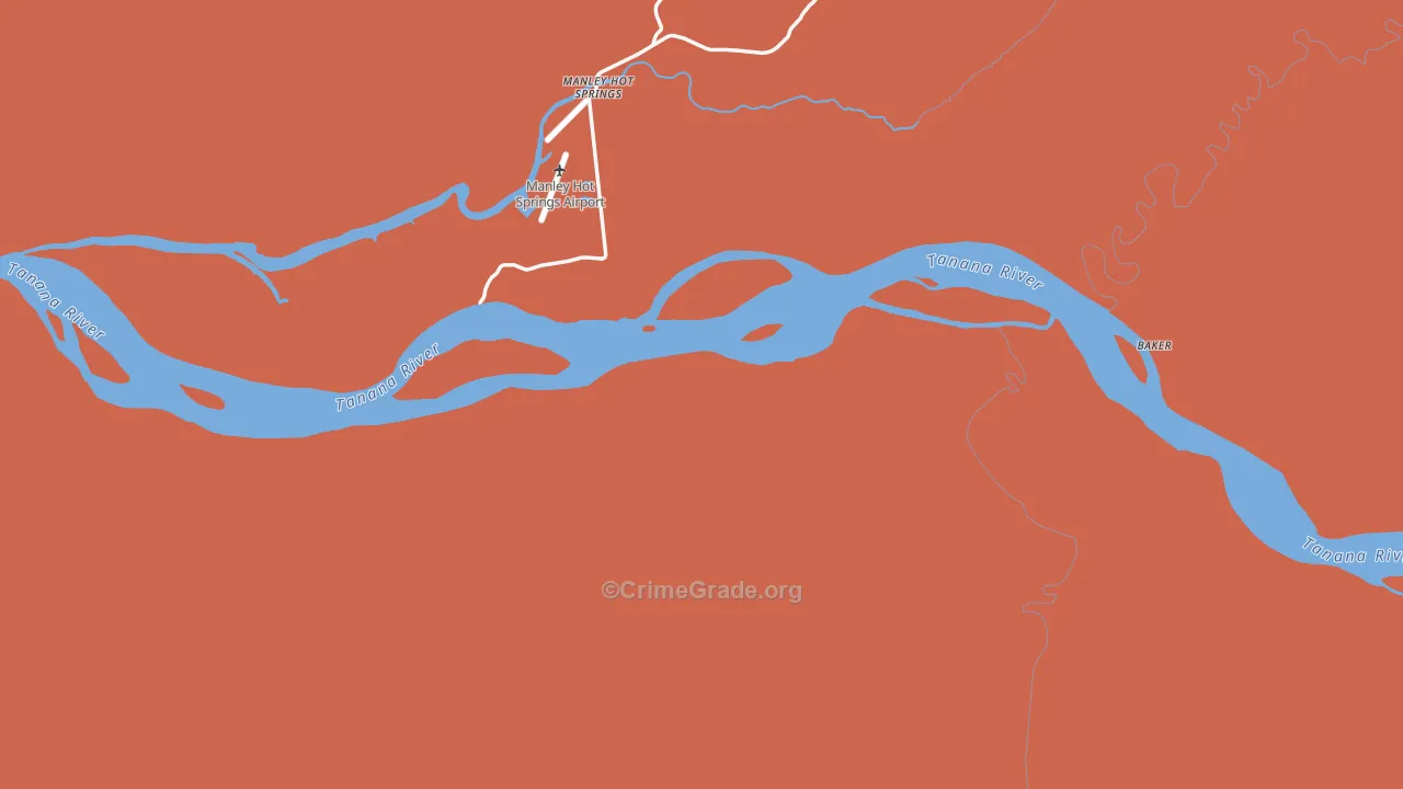 Manley Hot Springs, AK Map of Arson Rates