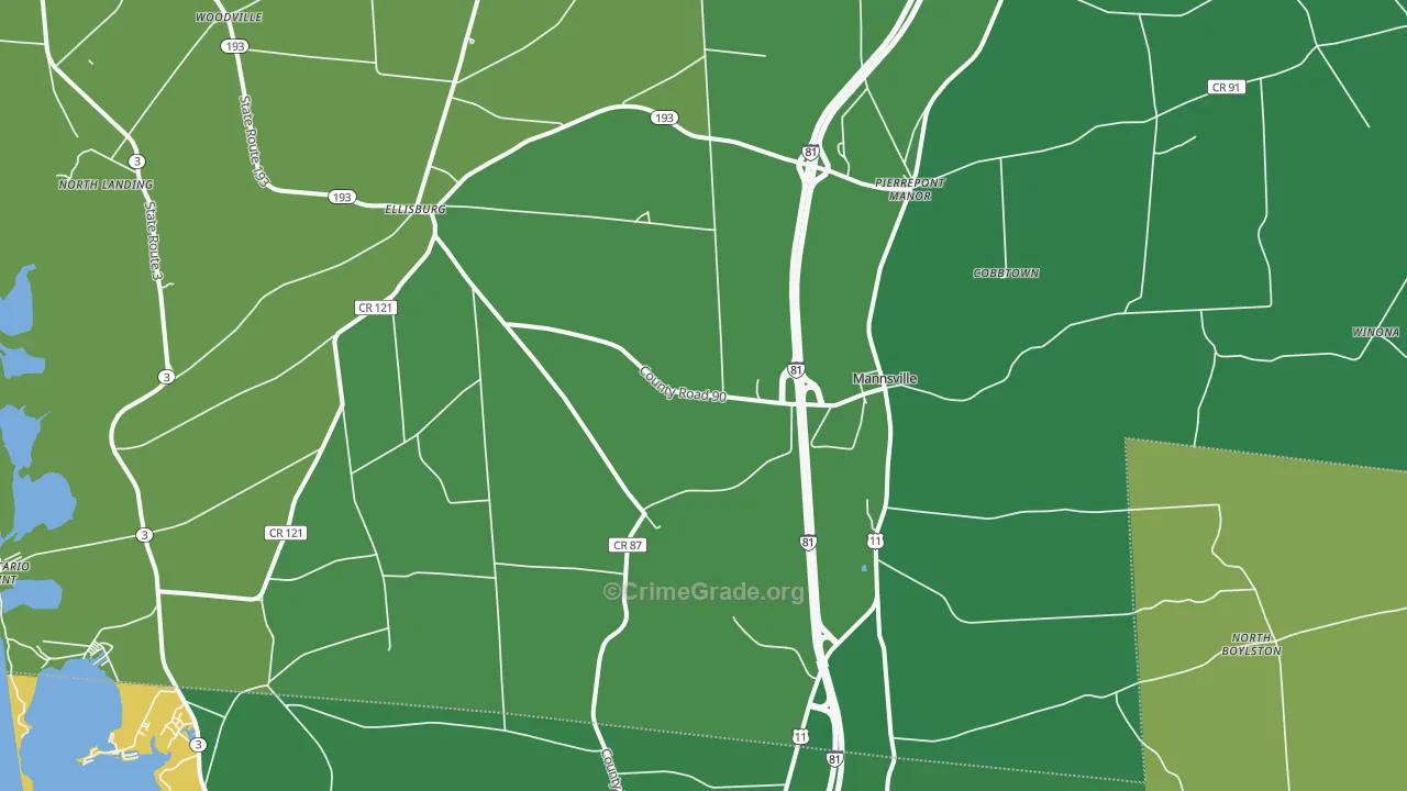 Mannsville, NY Map of Arson Rates