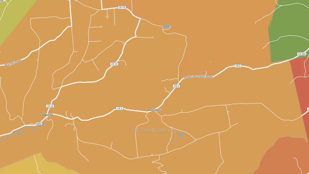 Manor Kill, NY Map of Arson Rates
