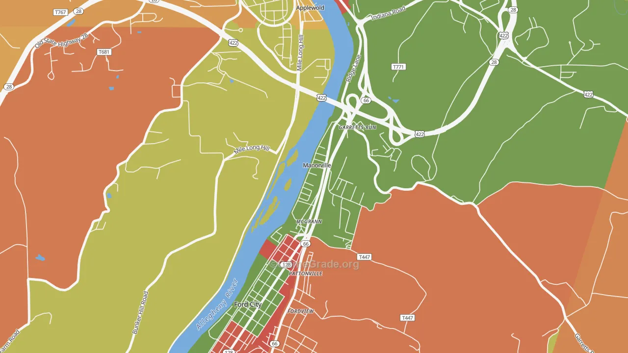Manorville, PA Map of Arson Rates