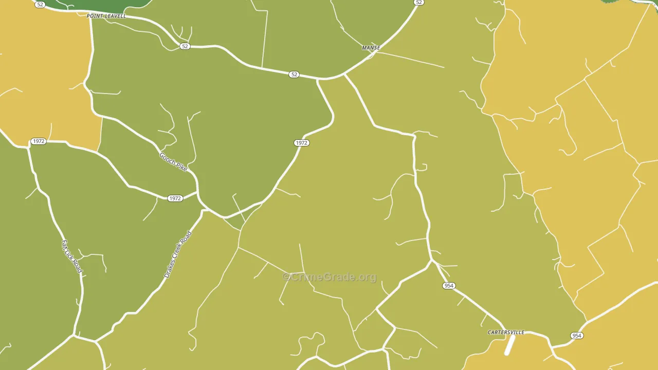 Manse, KY Map of Arson Rates