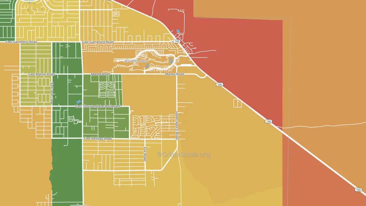 Manse, NV Map of Arson Rates