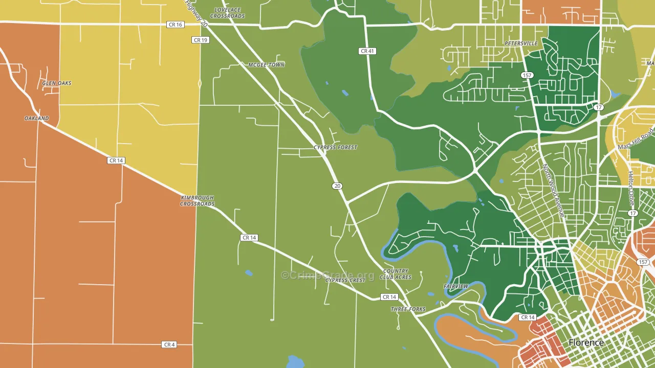 Mansion View, AL Map of Arson Rates