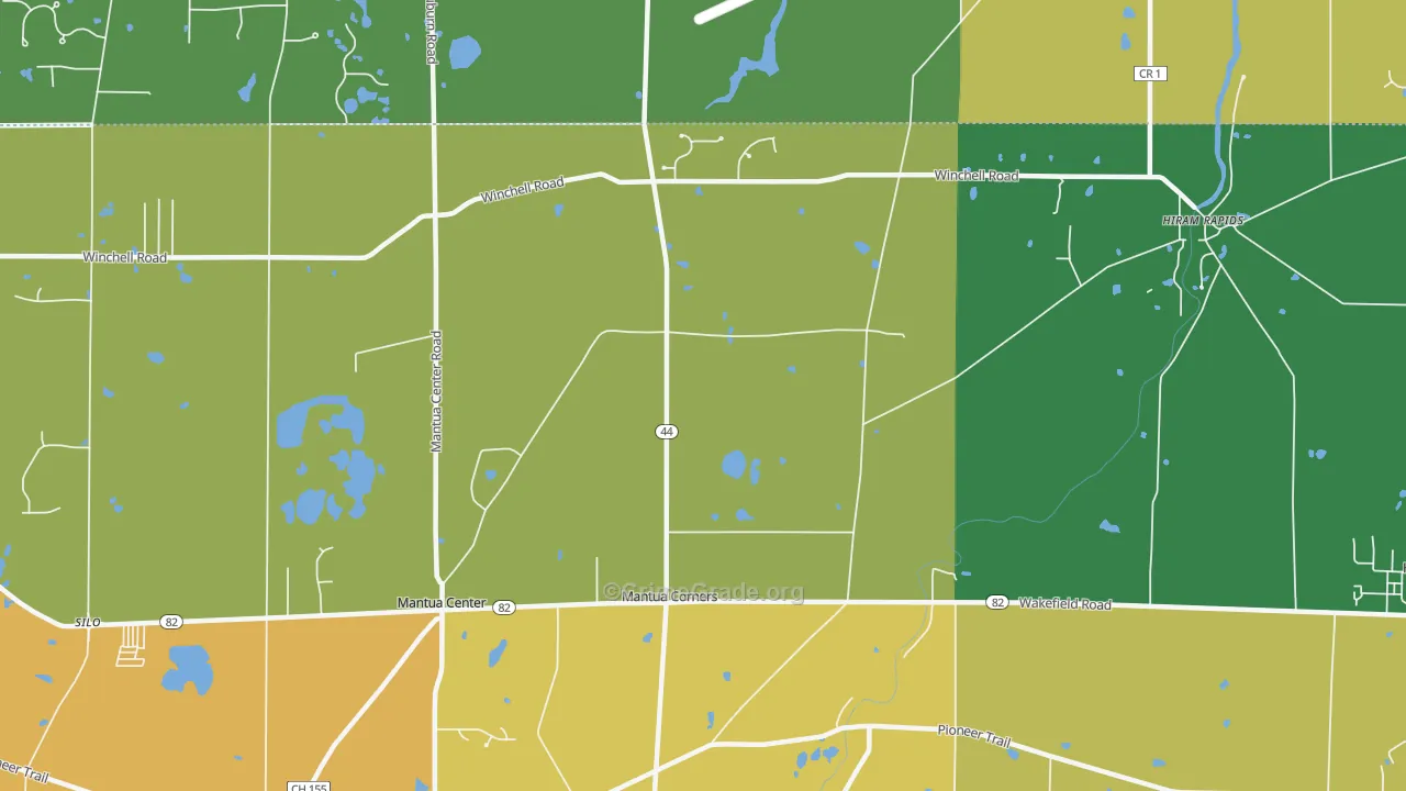 Mantua Corners, OH Map of Arson Rates