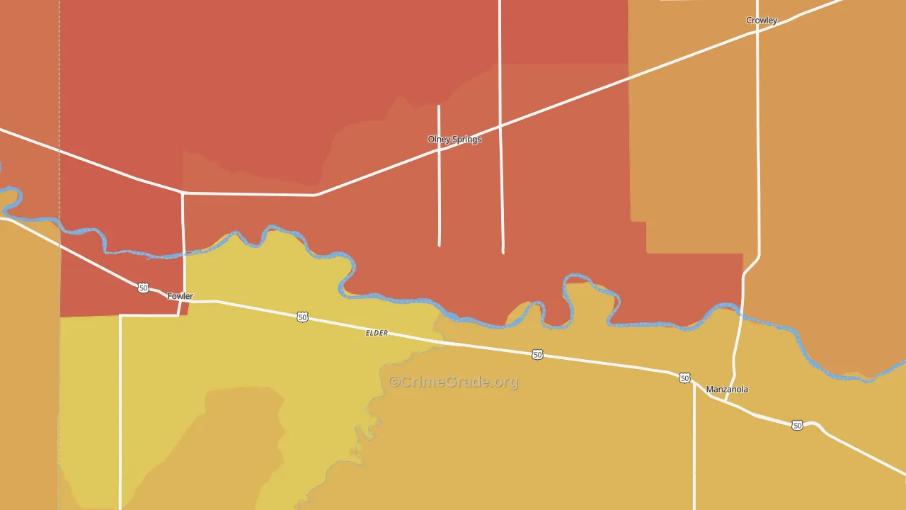 Manzanola, CO Map of Arson Rates
