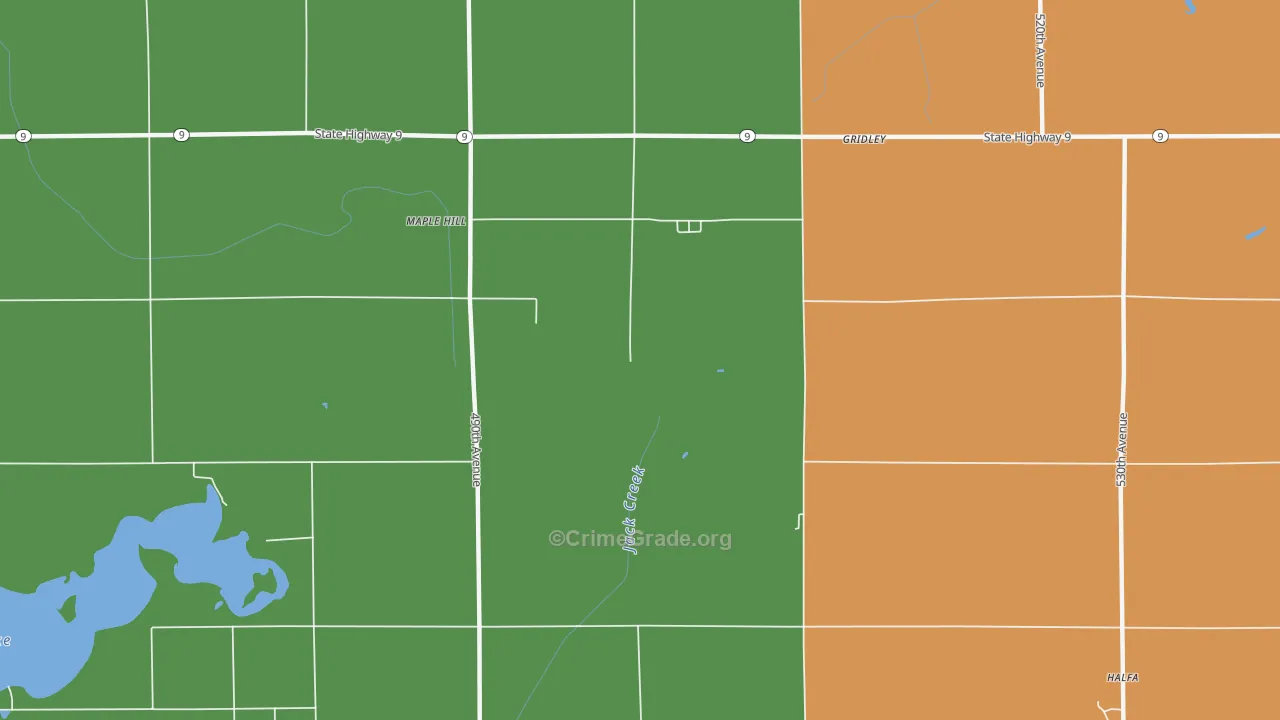 Maple Hill, IA Map of Arson Rates