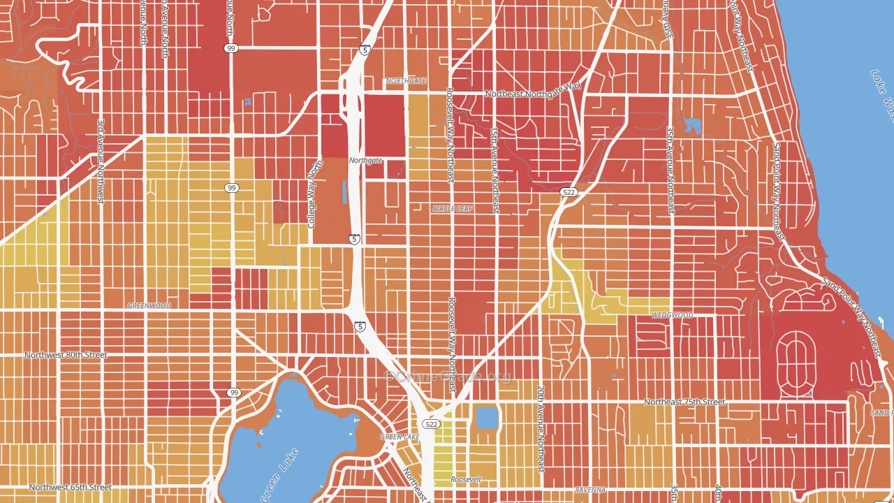 Maple Leaf, Seattle, WA Map of Arson Rates