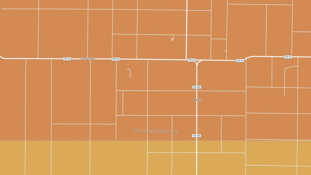 Maple, TX Map of Arson Rates