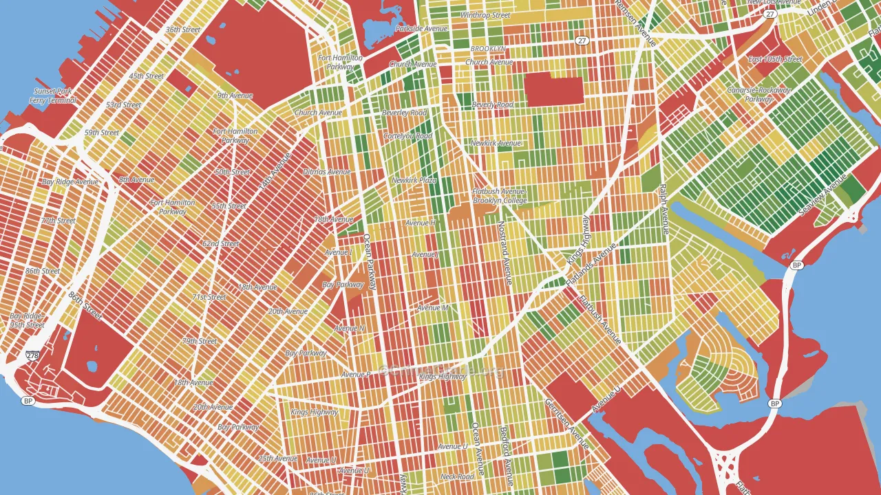 Mapleton-Flatlands, Brooklyn, NY Map of Arson Rates