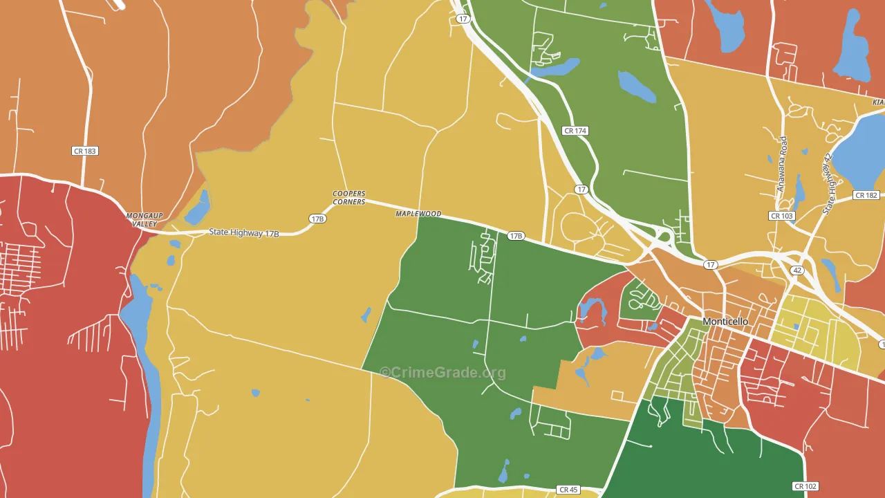 Maplewood, NY Map of Arson Rates