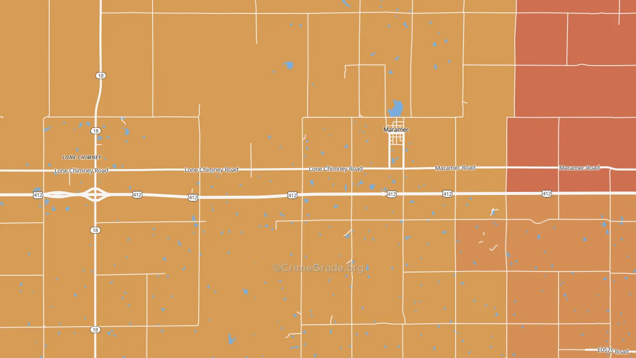 Maramec, OK Map of Arson Rates