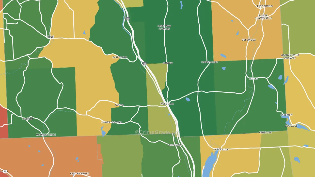 Marathon, NY Map of Arson Rates