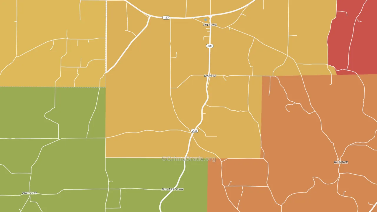 Marble, PA Map of Arson Rates