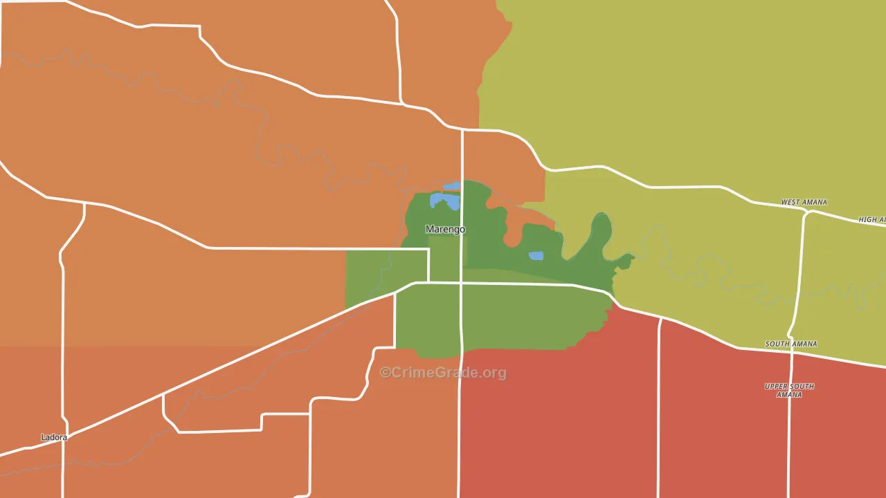 Marengo, IA Map of Arson Rates
