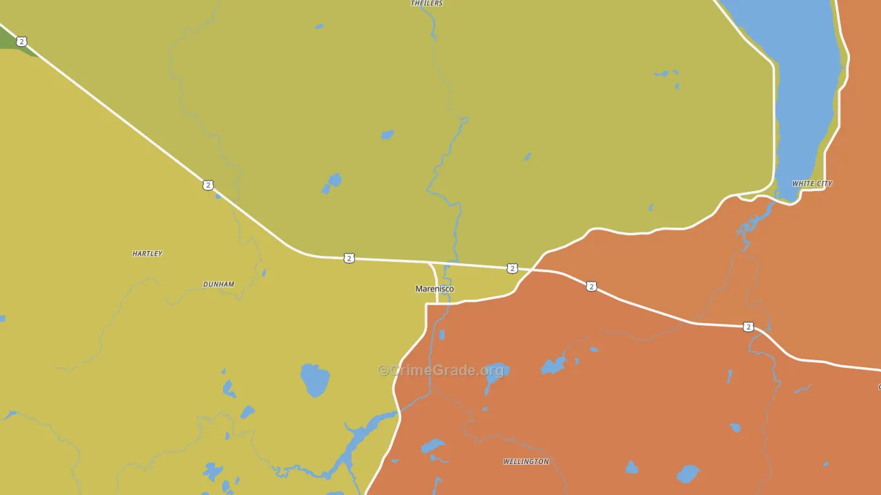 Marenisco, MI Map of Arson Rates
