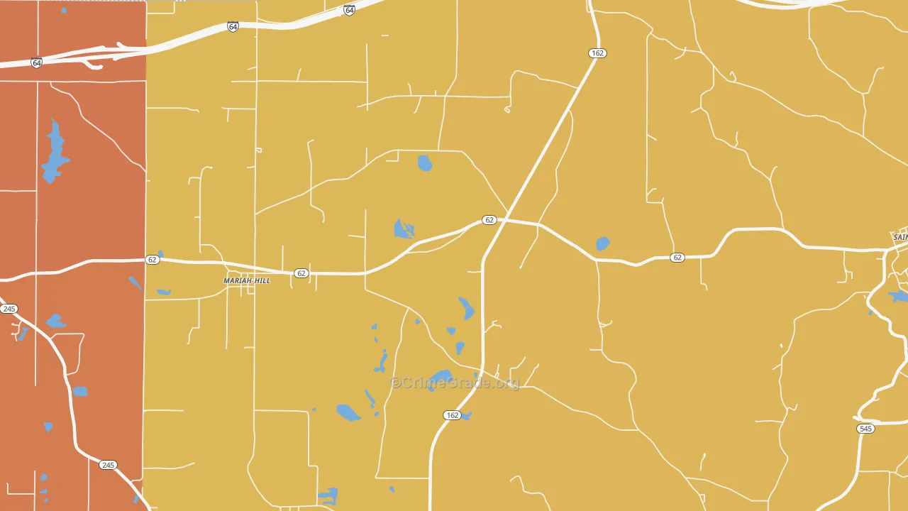 Mariah Hill, IN Map of Arson Rates