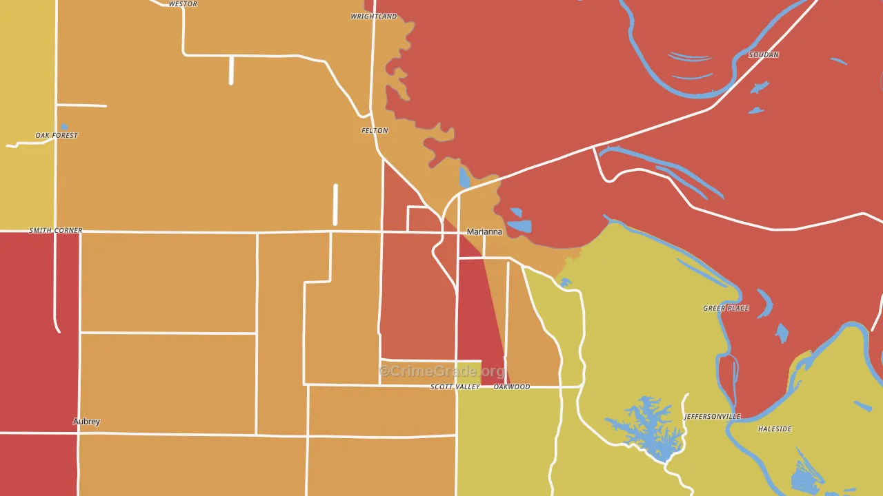 Marianna, AR Map of Arson Rates
