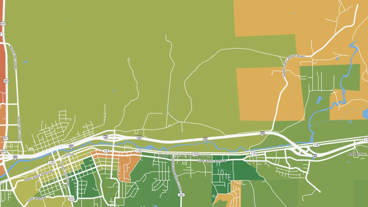 Mariano Lake, NM Map of Arson Rates