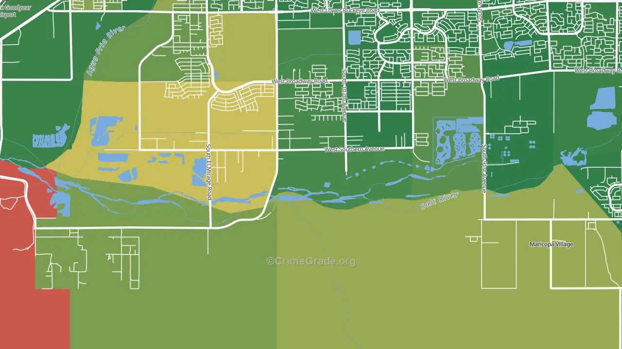Maricopa Village, AZ Map of Arson Rates