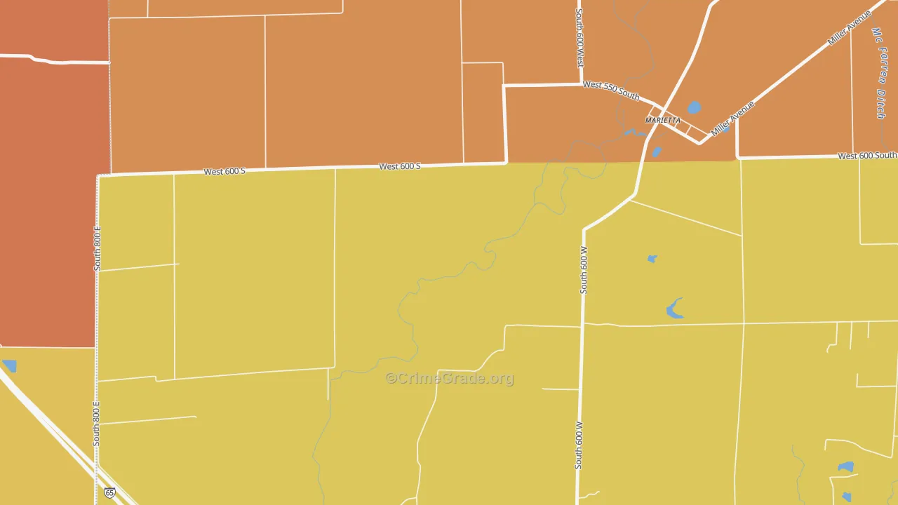 Marietta, IN Map of Arson Rates