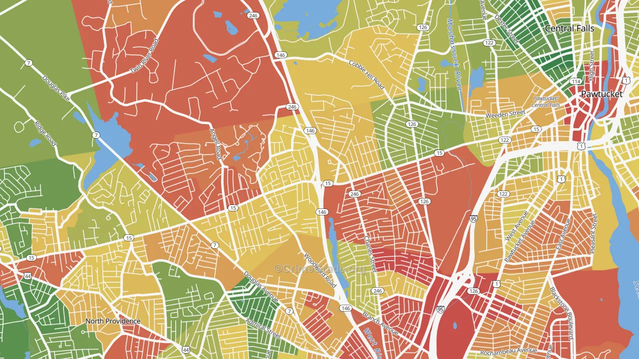 Marieville, Providence, RI Map of Arson Rates