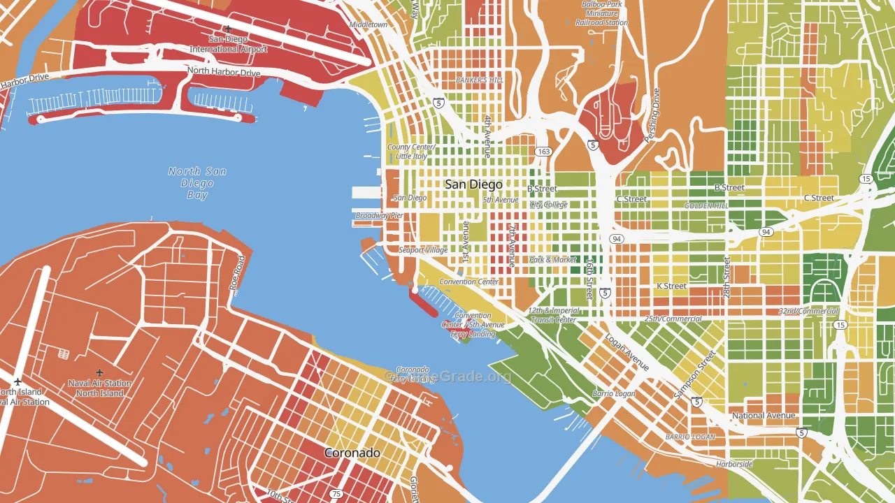 Marina, San Diego, CA Map of Arson Rates