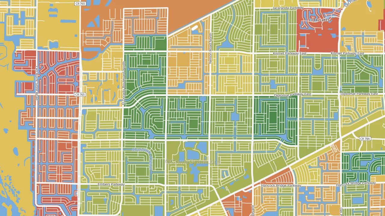 Mariner, Cape Coral, FL Map of Arson Rates