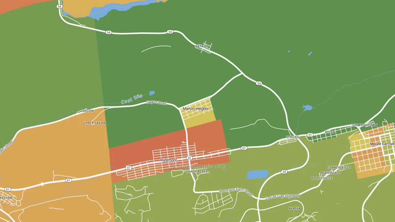 Marion Heights, PA Map of Arson Rates
