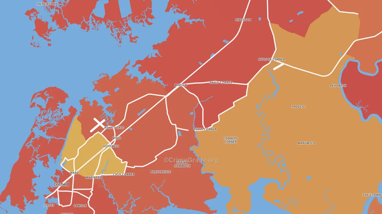Marion Station, MD Map of Arson Rates