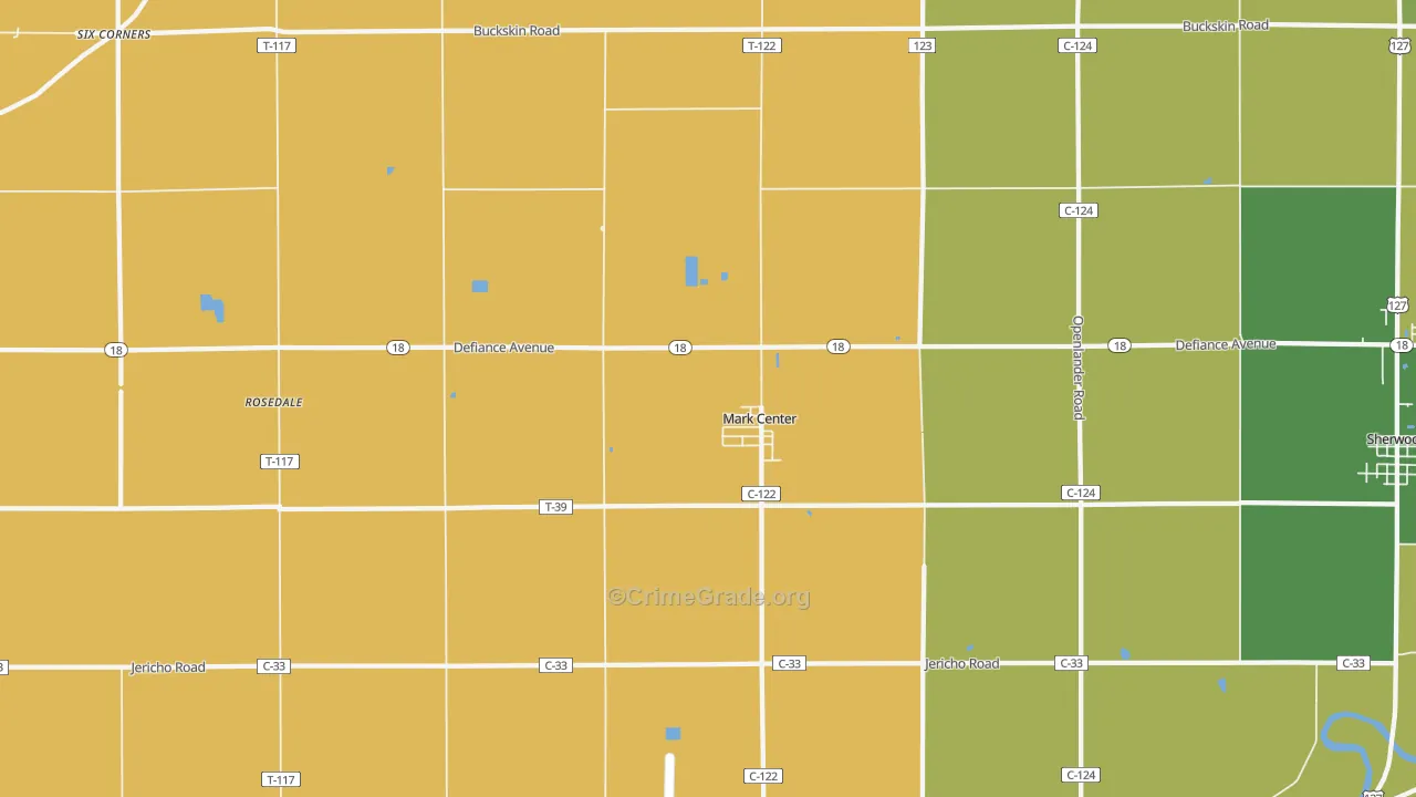Mark Center, OH Map of Arson Rates