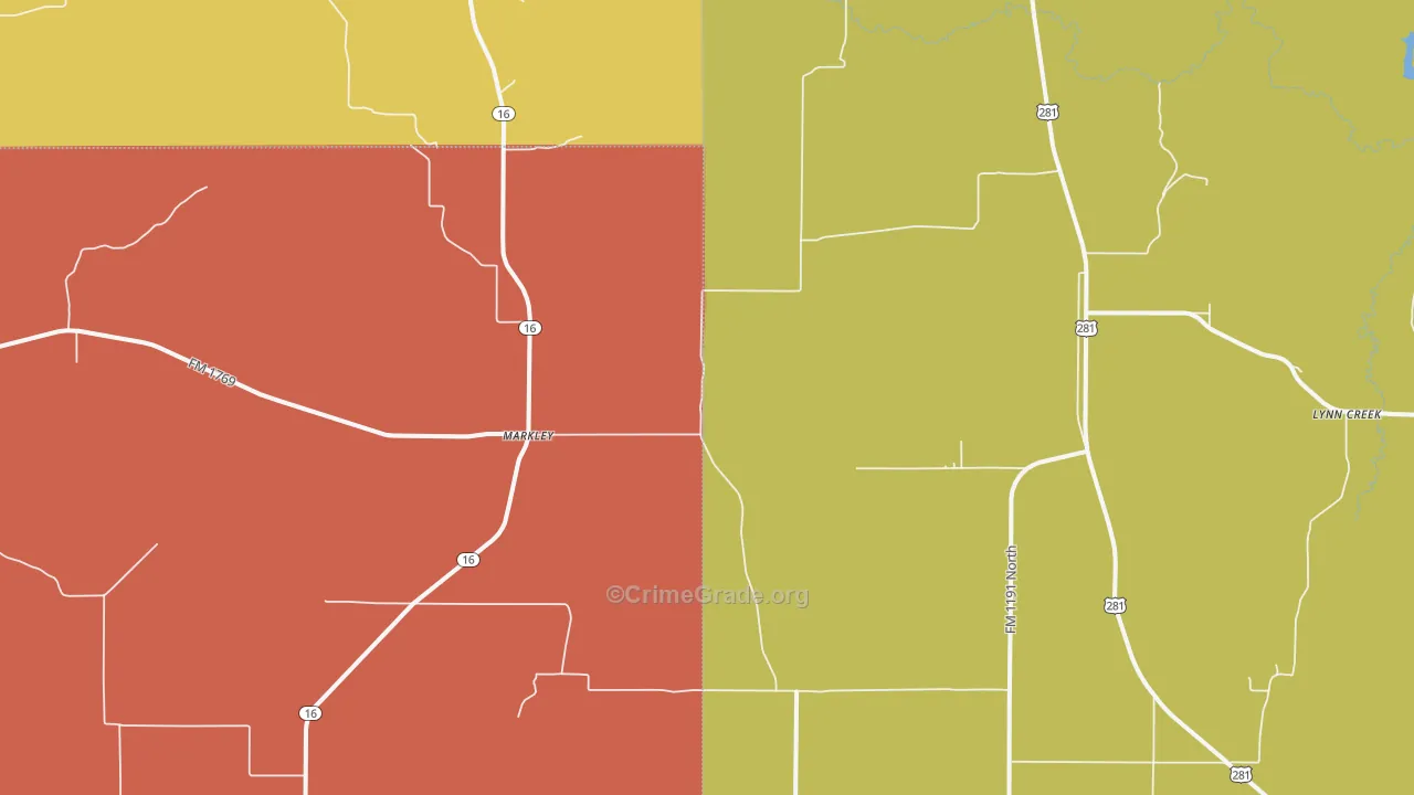 Markley, TX Map of Arson Rates