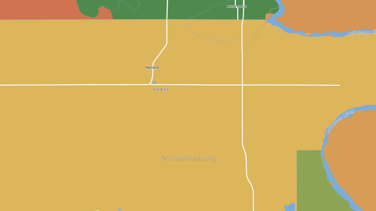 Marland, OK Map of Arson Rates