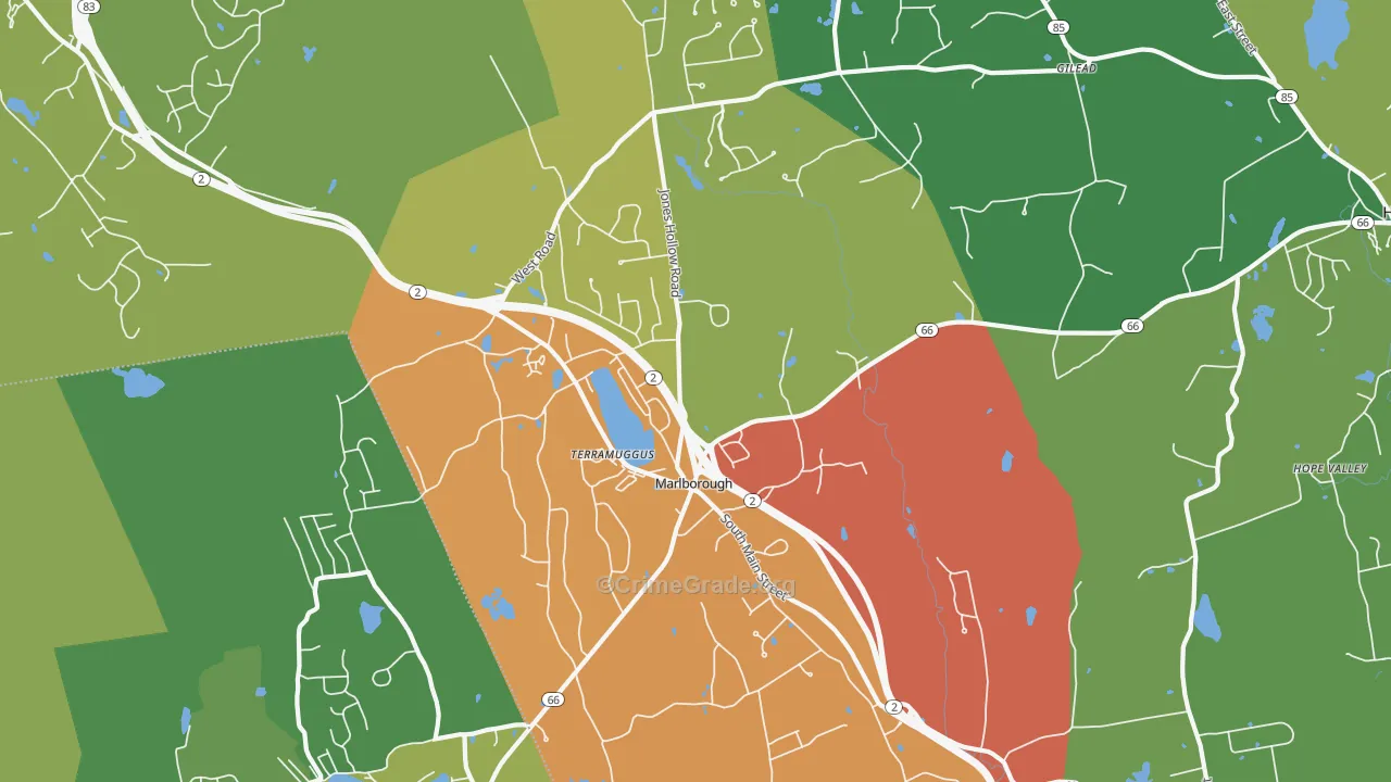Marlborough, CT Map of Arson Rates