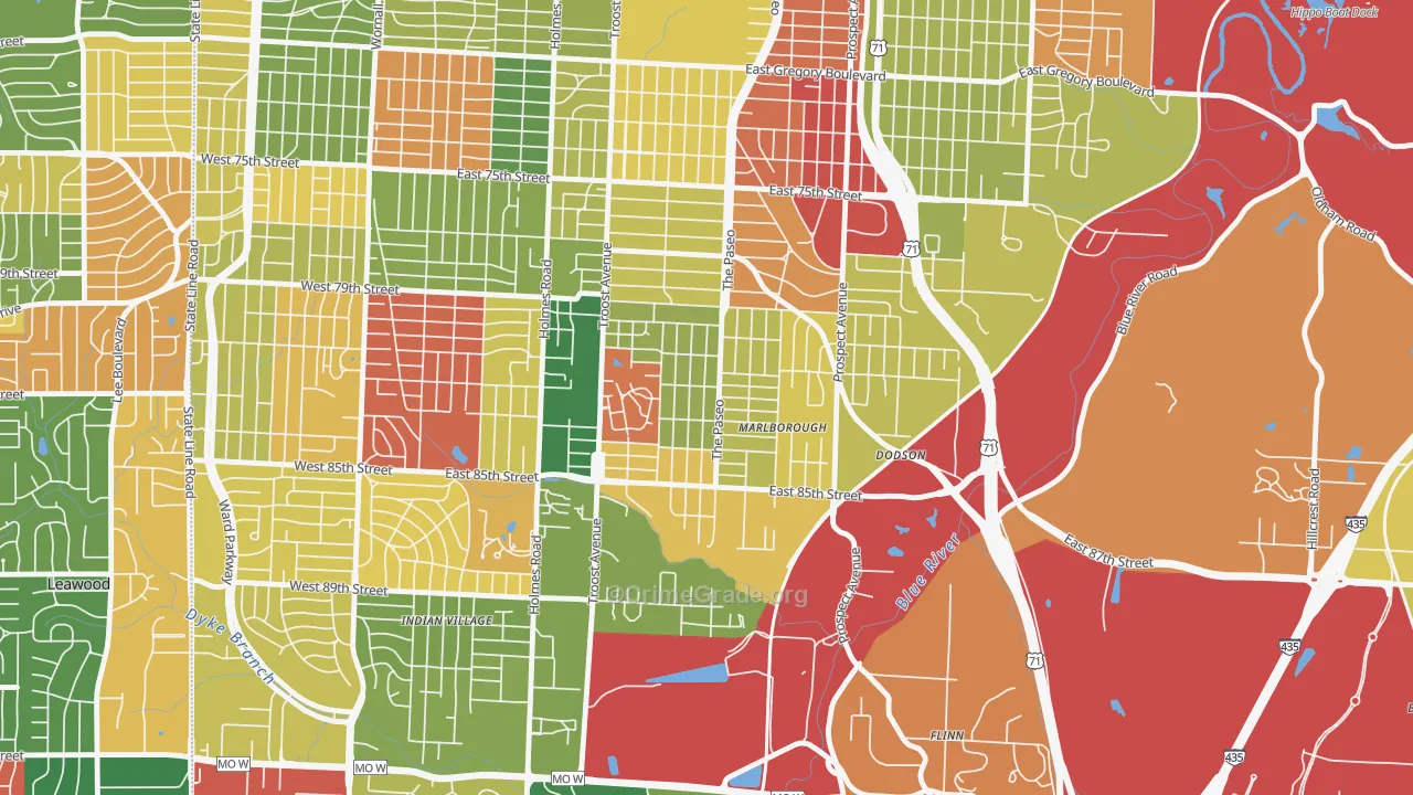 Marlborough Heights-Marlborough Pride, Kansas City, MO Map of Arson Rates