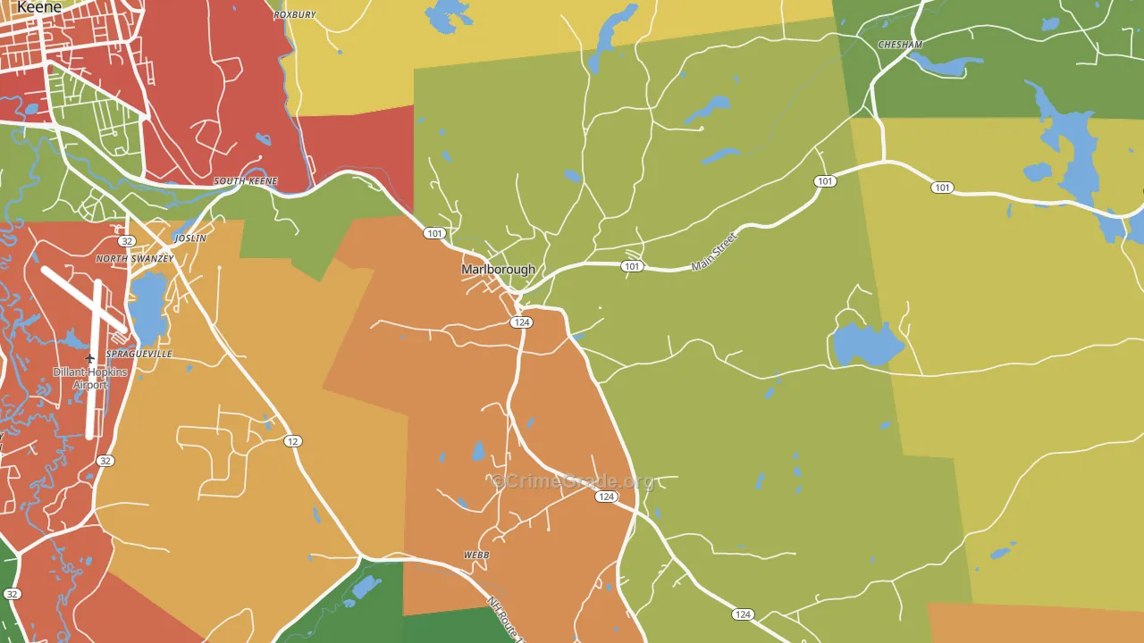 Marlborough, NH Map of Arson Rates