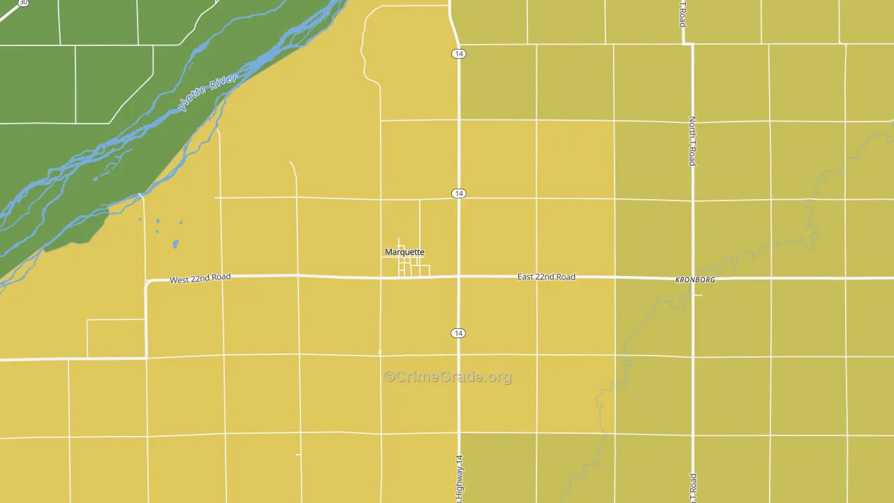 Marquette, NE Map of Arson Rates