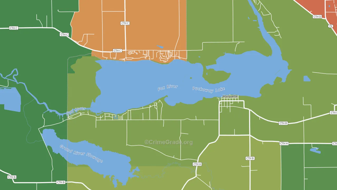 Marquette, WI Map of Arson Rates