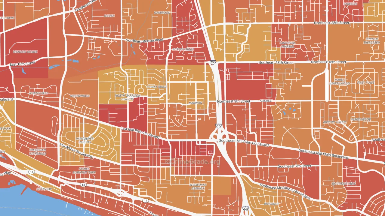 Marrion, Vancouver, WA Map of Arson Rates